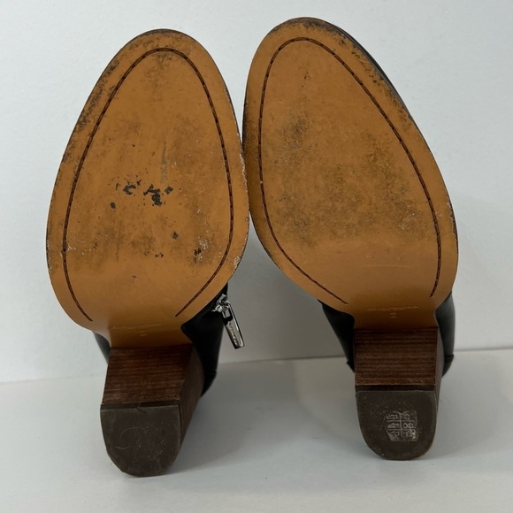 Coach Hewes Safari Black Leather Ankle Boots Size 8 - Picture 8 of 12